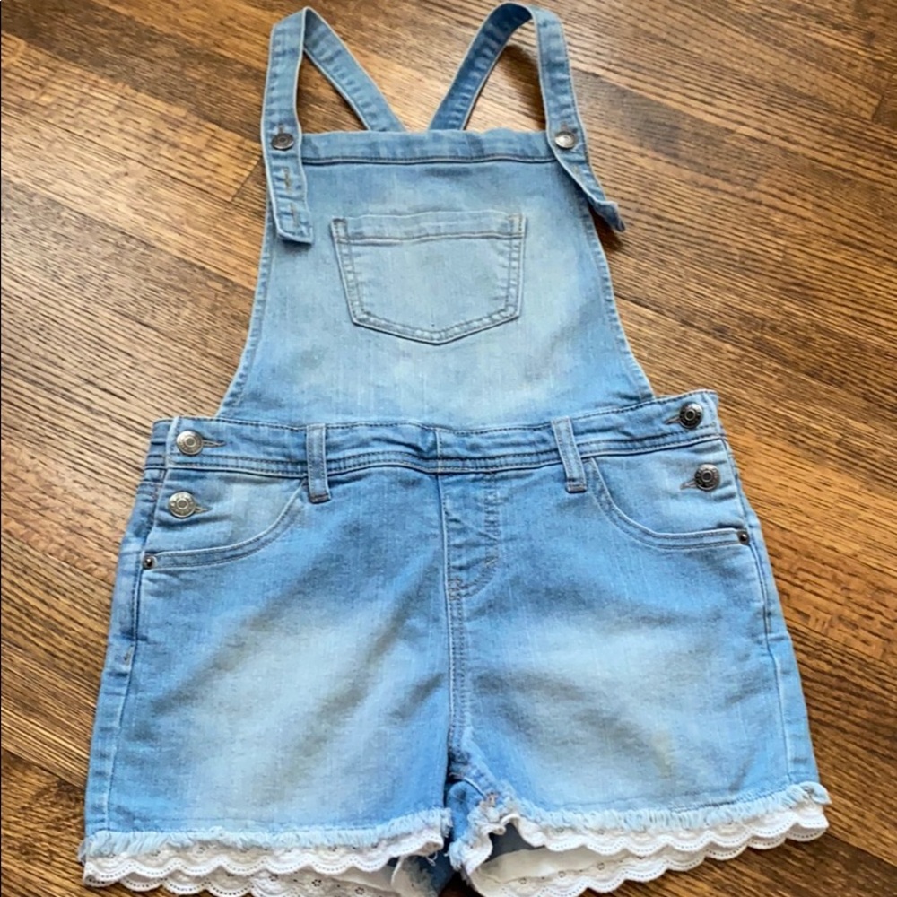 denim Lace Overall Shorts Gurls 10/12 Target Blue